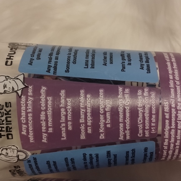 #4 RARE 2 Archer Drinking Game Pint Glasses w Rules 2013 Animated FX TV Show - Picture 5 of 7